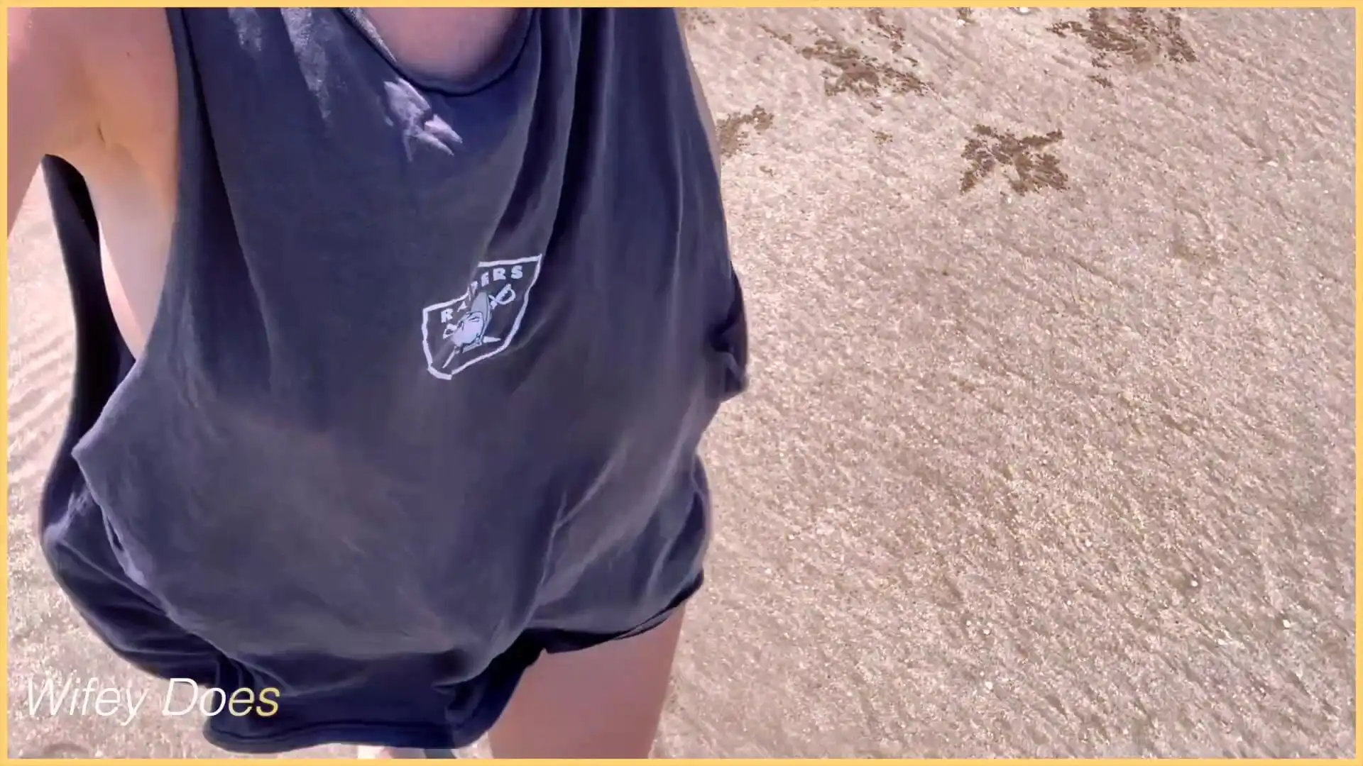 Wifey Dared Walking Around Side Boob on Beach