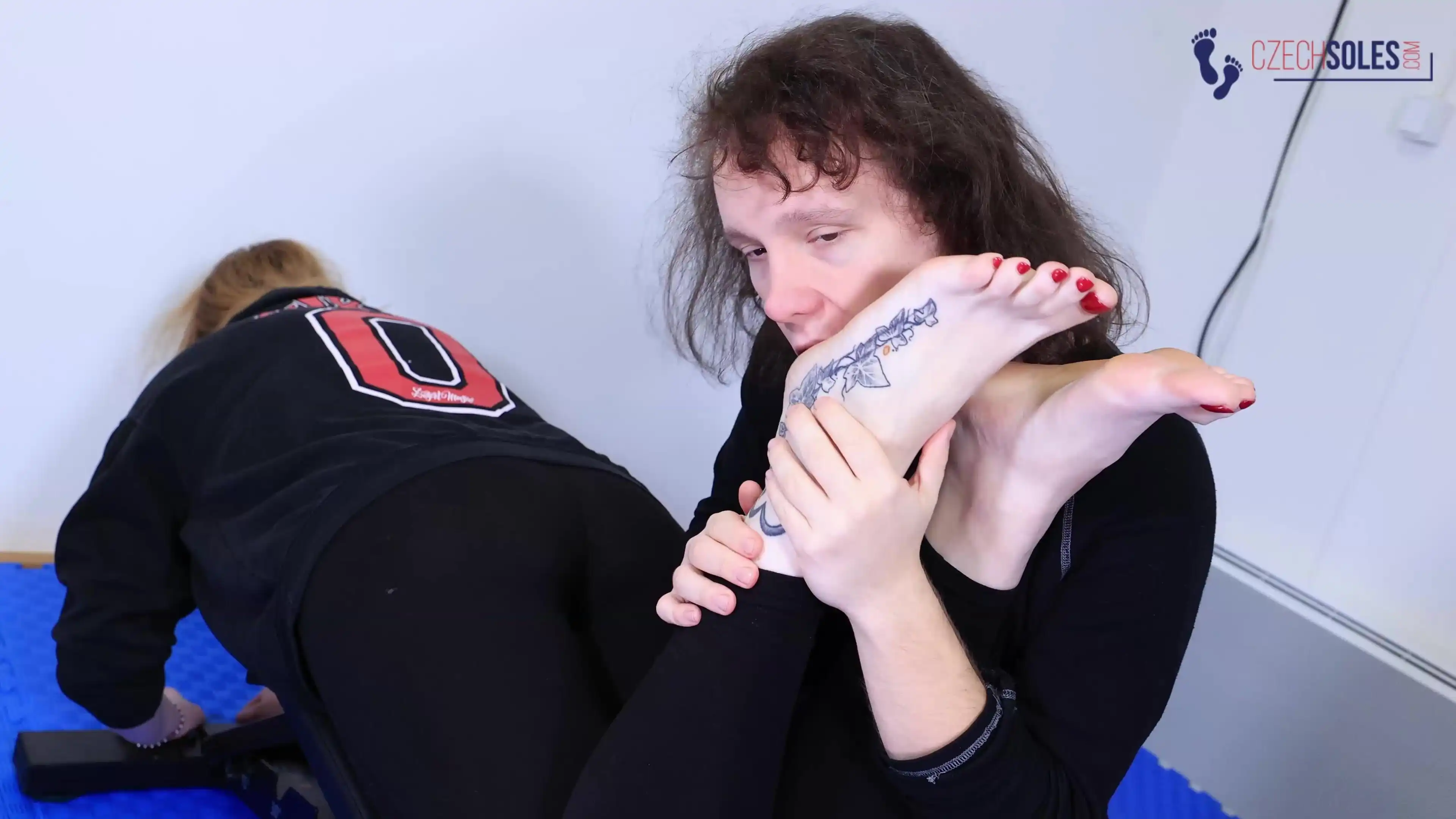 Girlfriend's Big Smelly Feet and Socks Worship in the Gym