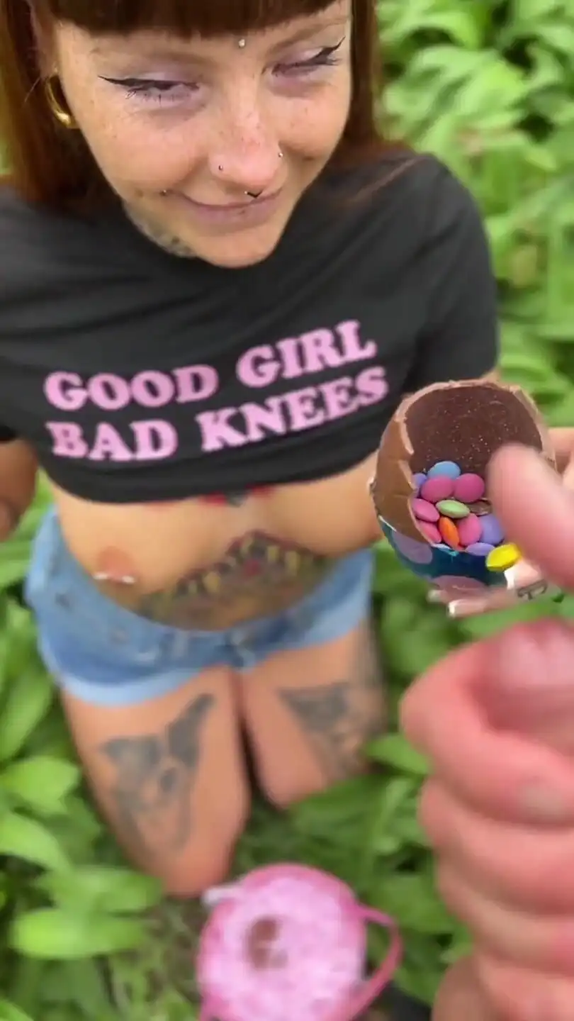 Naughty Bunny in the Wild!cum on Egg