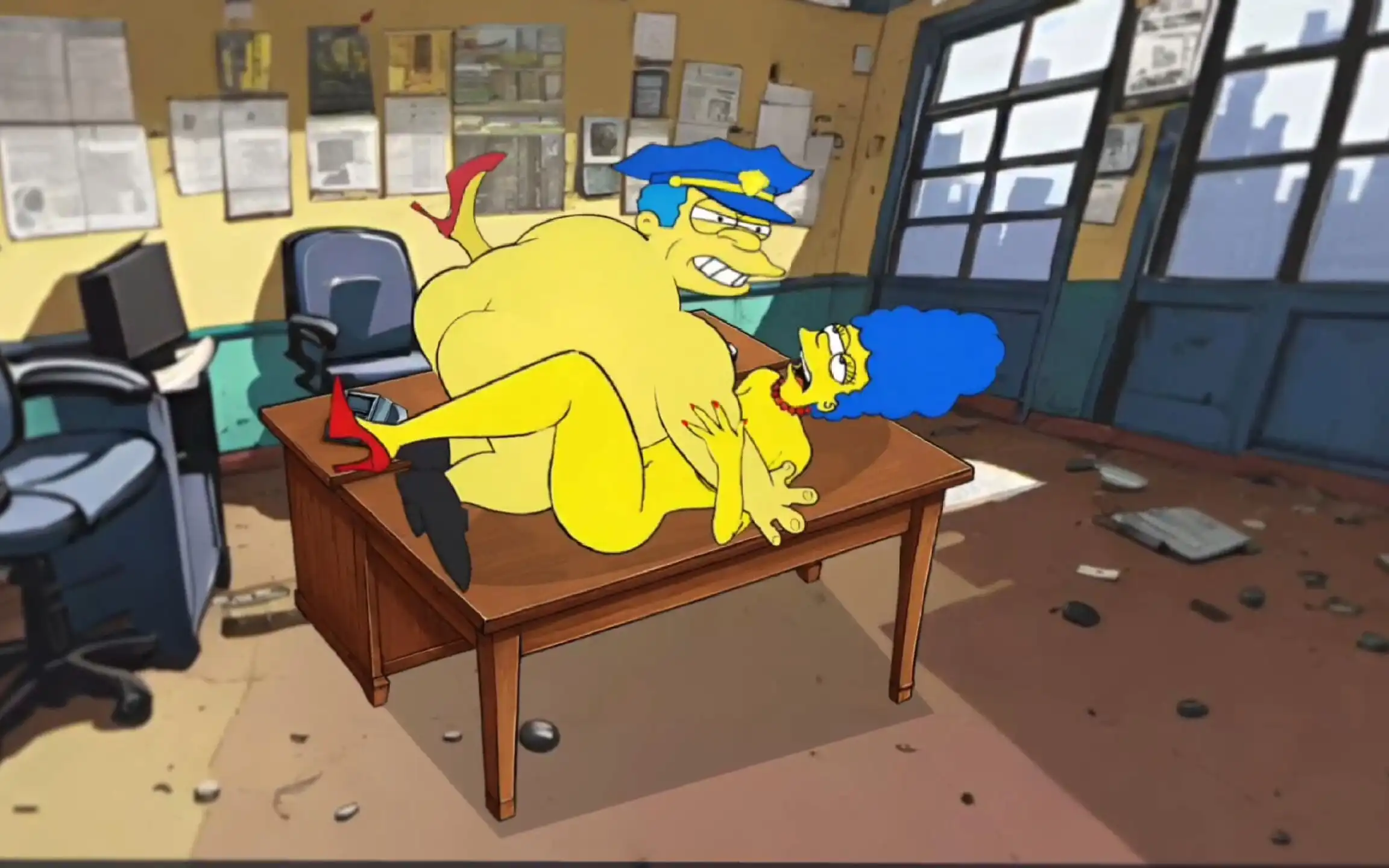 Police Sex Story. Married Housewife Fucks with Sheriff for Her Husband. a Cartoon Parody. Animation. Comic. Parody Simpson