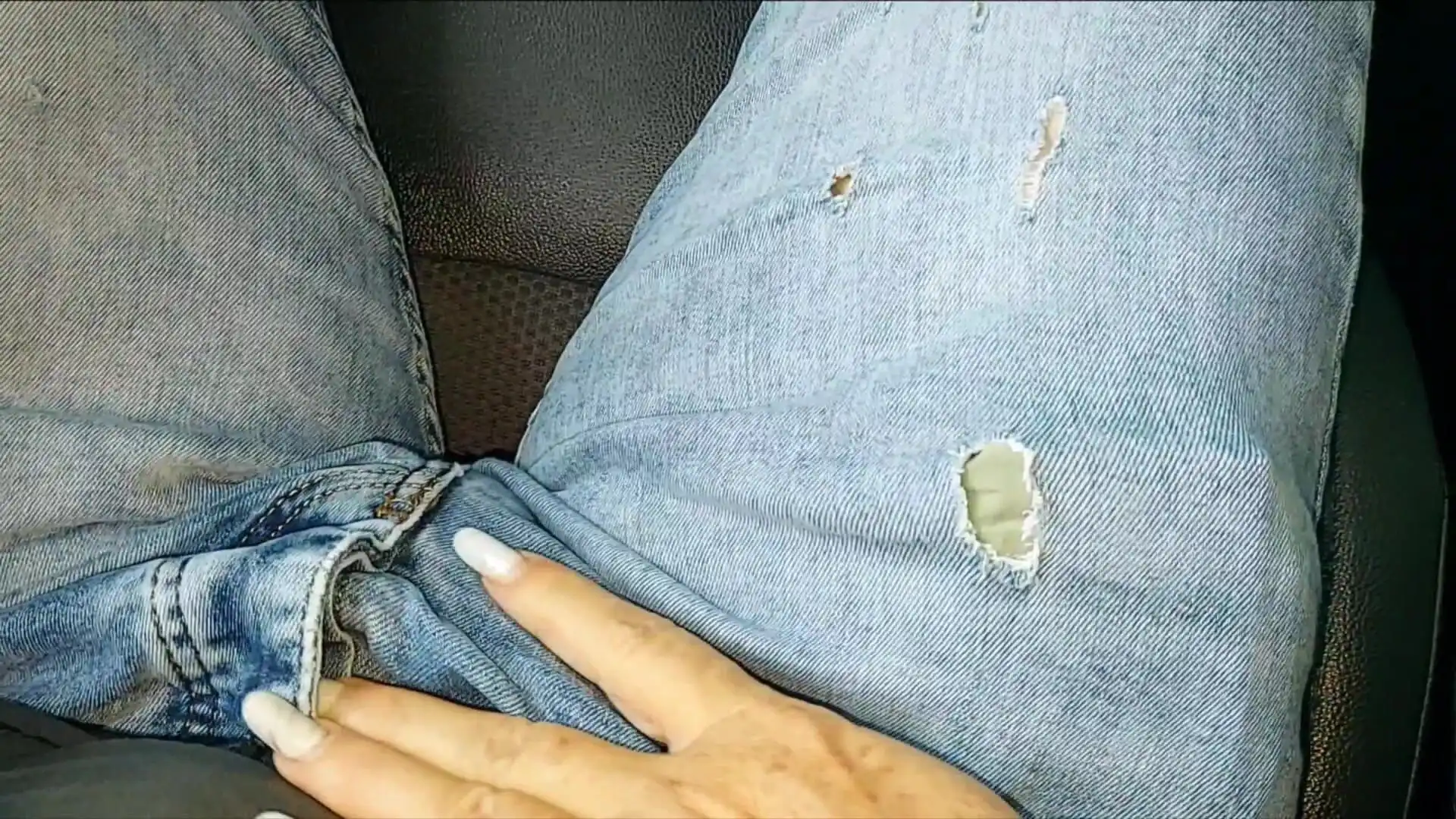 Horny Blonde Sexy MILF Wants to Be Fucked in the Car in the Morning in Public on the Way to Work
