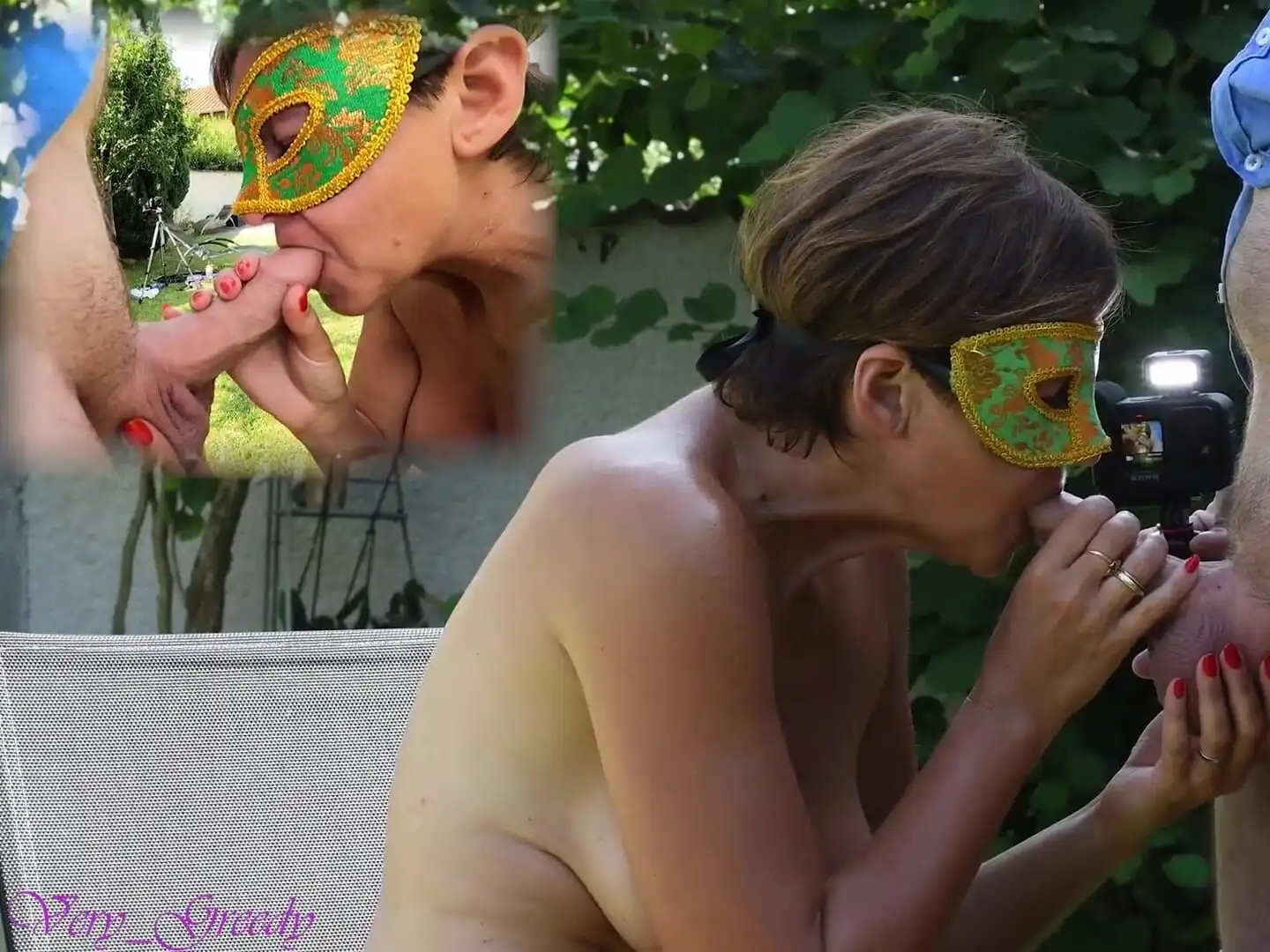 Naked MILF Outdoors Gives Delicious Blowjob and Receives Huge Cumshot on Her Perfect Natural Tits
