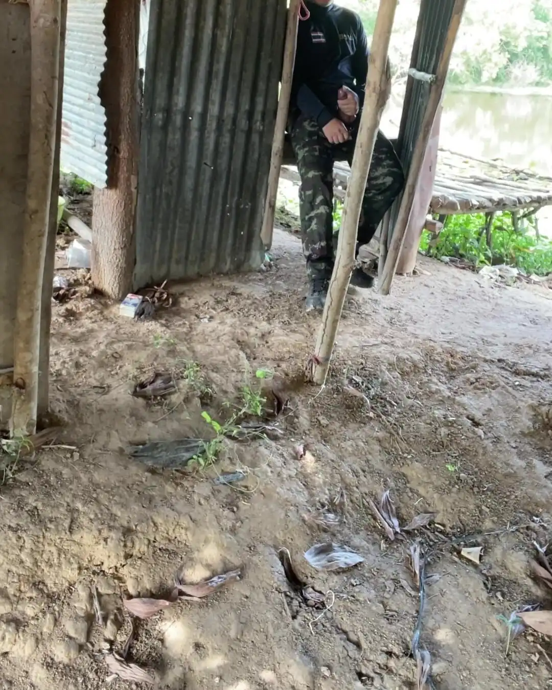 Military Jerk off While Smoking