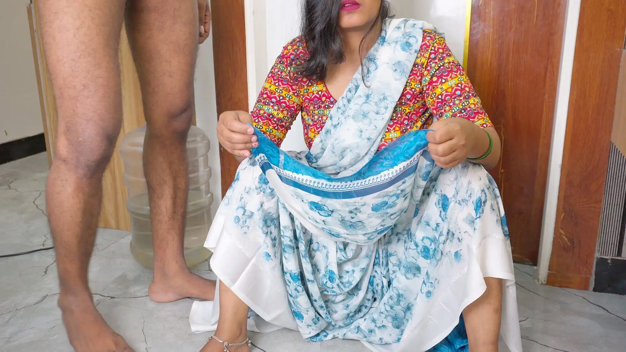 Stepsister Quick Fucked First Time in Saree by Her Naked Step Brother