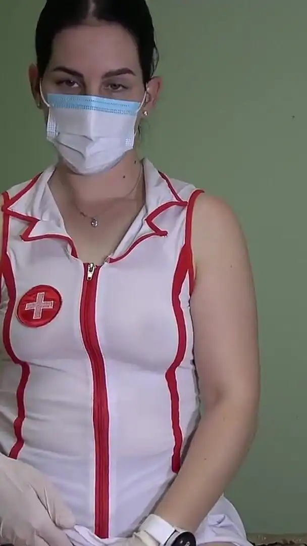 Robot Nurse Activated and Masturbates in Medical Gloves
