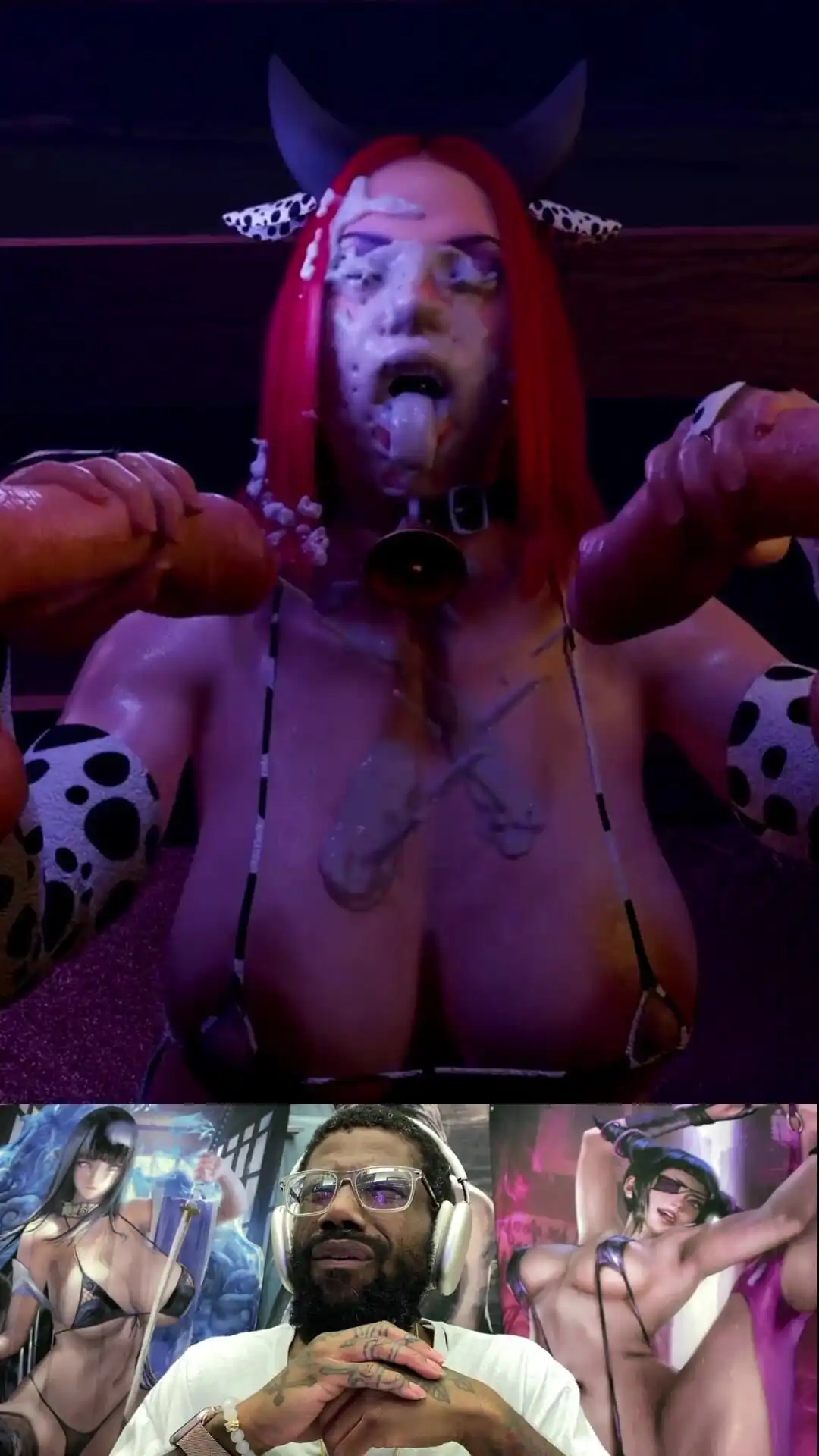 Gigantic Huge Breast Ass Black Widow Gets Sprayed with Cum All Over Her Slutty Body