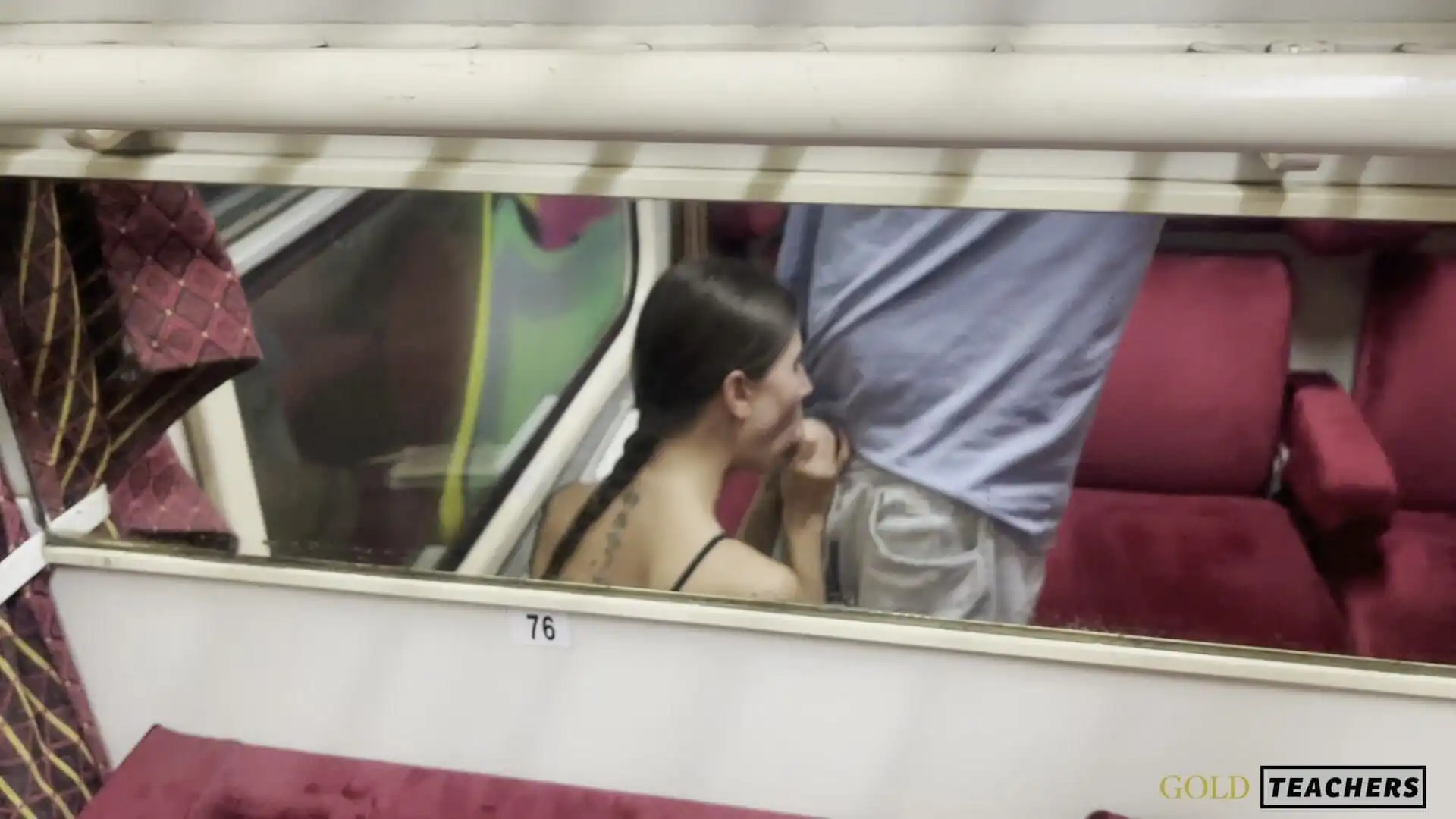Nympha Sucks 'til Get Sperm in Train POV