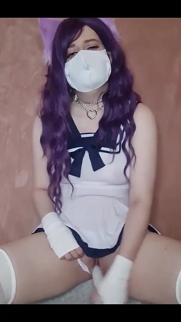Kitten Enjoys Playing with Her Pearl Dildo