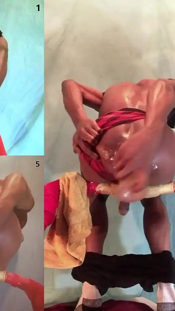 Wet n wild massive dildo enema in my ass