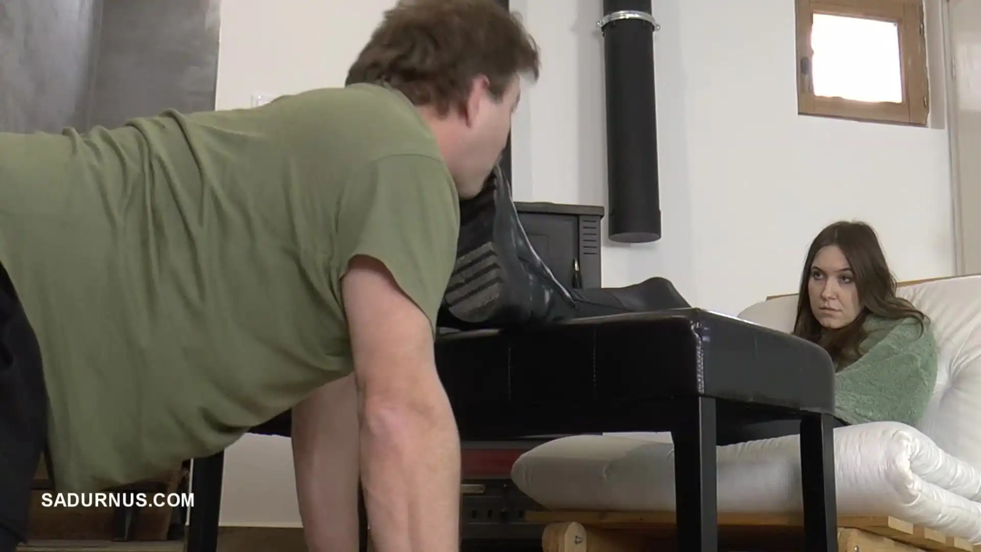 Mistress Cassy's Dirty Boots Are Cleaned by the Slave's Tongue