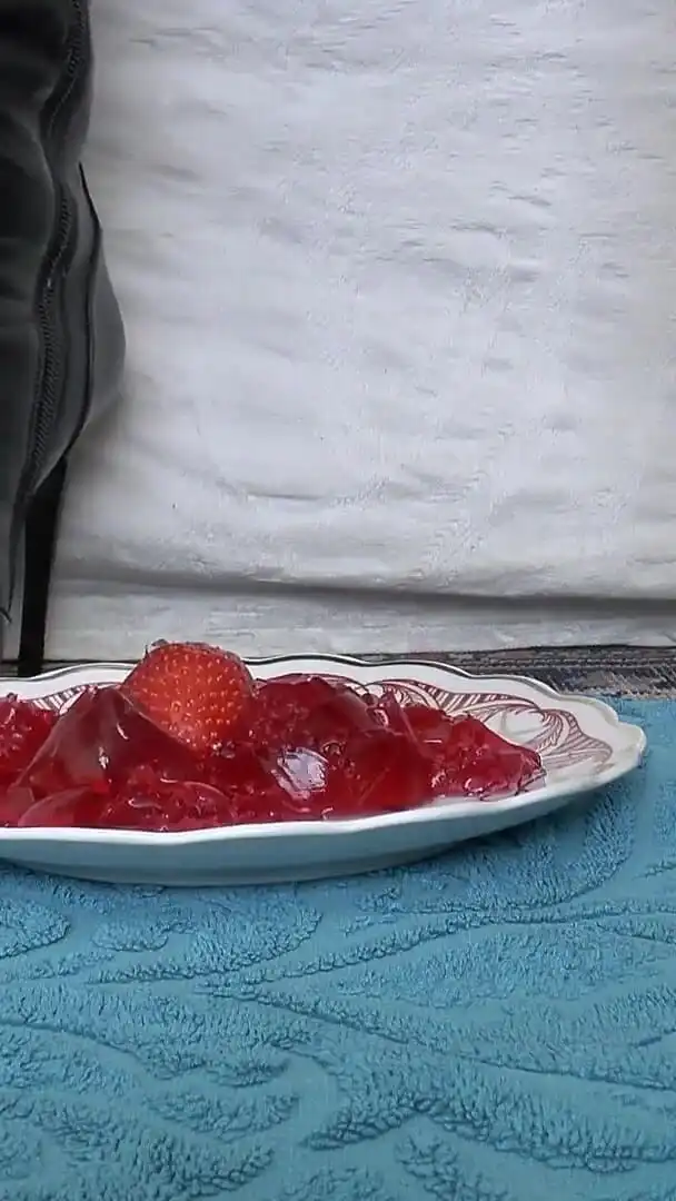 Smoking Mistress and Licking Dessert From Boot Soles