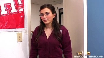 Pretty Girl With Glasses Gets Fucked Hard And Left With Cum On Her Big Perky Tits