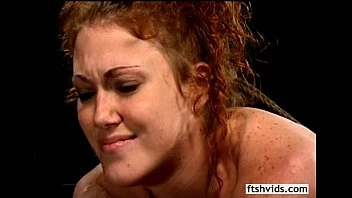 Tied Redhead Sucks Cock And Eating Ass