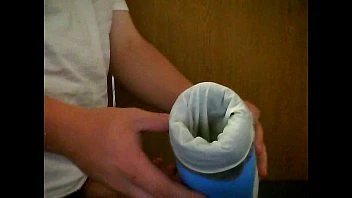 Big College Dick Fucking A Fake Pussy With A Condom And Cums