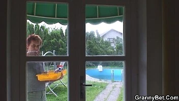Granny Rides Neighbour' s Cock