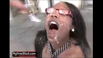 Cute Ebony Teen Gangbanged!