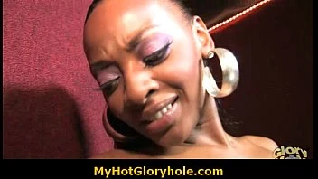 Interracial Gloryhole Blowjob - Ebony Chick Sucking White Cock 5