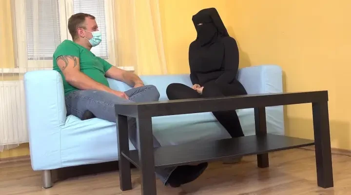 Busty Muslim woman spread her legs for medical test