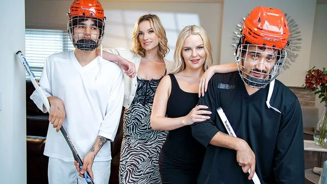 Slimthick Vic and Lindsey Lake fuck with two horny young men