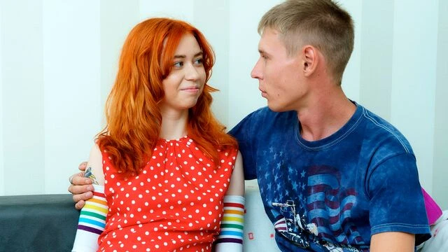 An awesome redhead babe Lagoon Blaze rides on a big penis