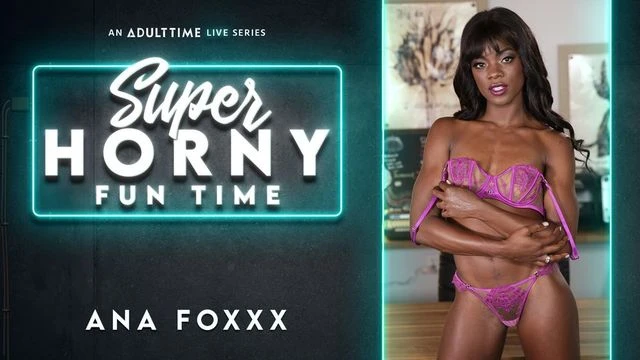 Short-haired chick with small tits Ana Foxxx fucks with a toy