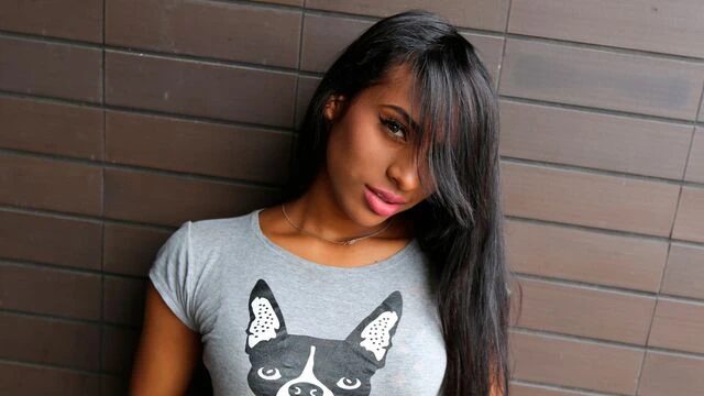 Cute ebony model Lahia Crox feels a fat cock in her little hole