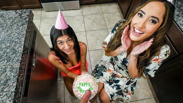 Awesome missionary pose fuck with Chloe Amour and Aubry Babcock