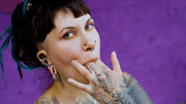 Lusty tattooed chick IlluZ swallows sticky sperm after hard fuck