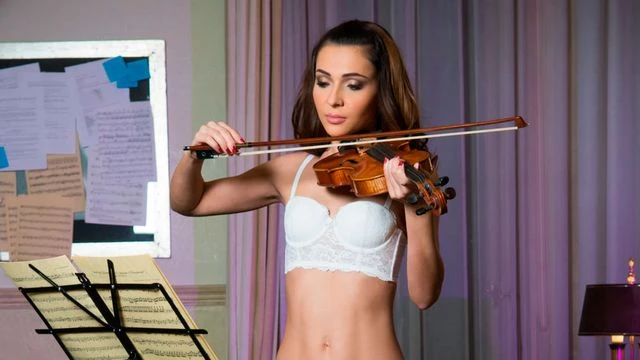 Sweet small-tit brunette Alexis Brill impaled from behind