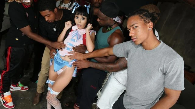 An innocent Asian teen Marica Hase is swallowing interracial sperm