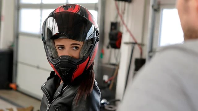Miniature brunette with small tits Kate Rich rammed in the garage