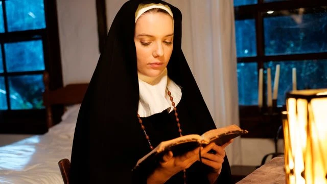 The Nuns Charlotte Stokely and Kenna James are eating pussies in the night