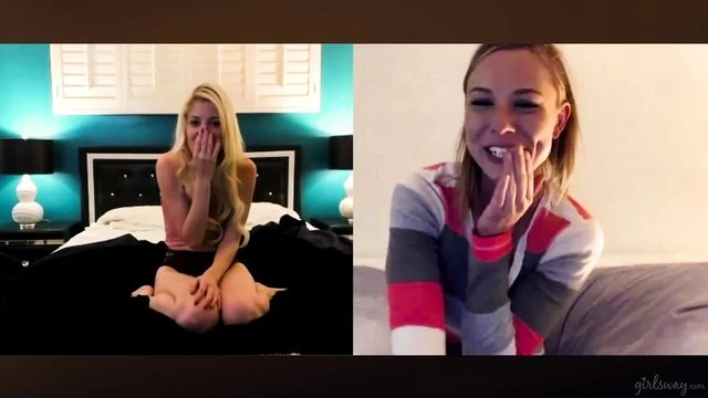 Two playful girlfriends Aidra Fox and Charlotte Stokely fuck on the webcam