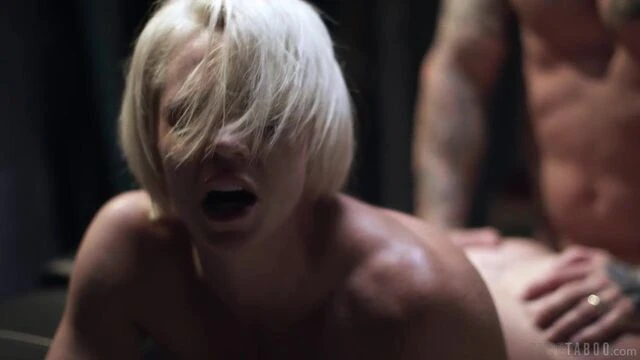 Gorgeous blonde chick Helena Locke fucked in the doggy style