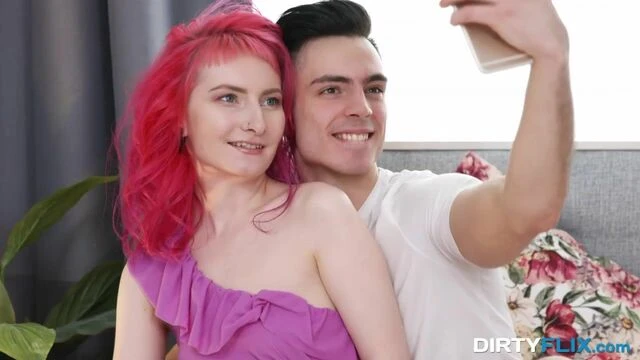 Good redhead model Alien Fox is trying hard sex in the bedroom