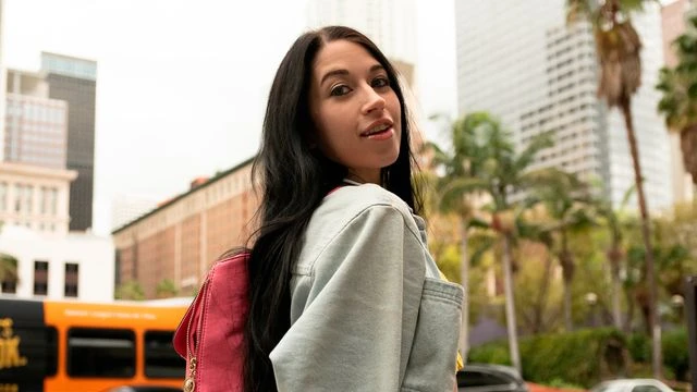Raven-haired miniature hottie Alex Coal likes dick riding so much