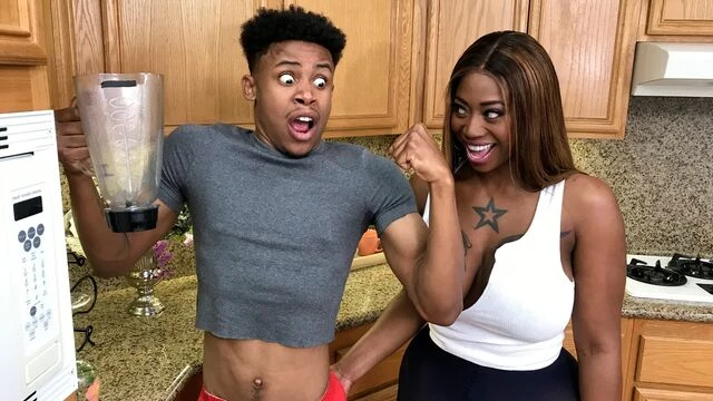 Extra-thick bitch Victoria Cakes happily takes a white cock