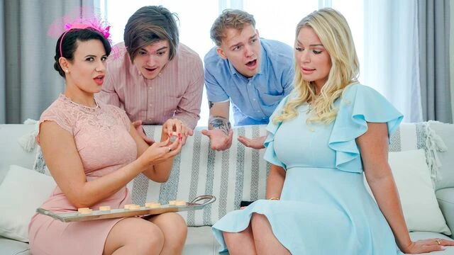 Penny Barber and Rachael Cavalli are fucking with two young men