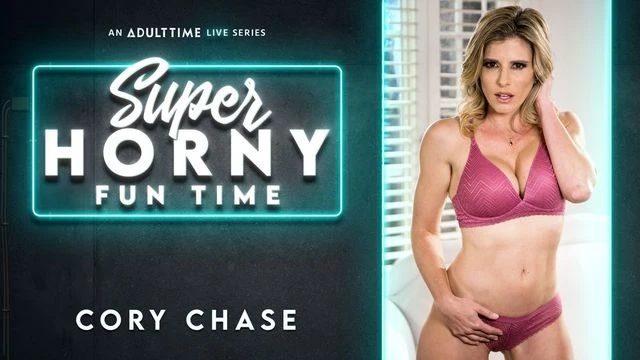 Hot-looking MILF with big boobs Cory Chase plays with her toy