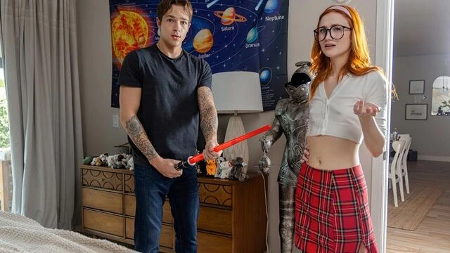 Stylish redhead babe Scarlet Skies gets fucked in the doggy style