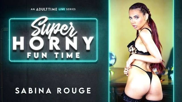 Glamorous brunette with long legs Sabina Rouge shows off her body