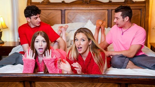 Gorgeous foursome with fuck dolls Royce Swells and Myra Glasford