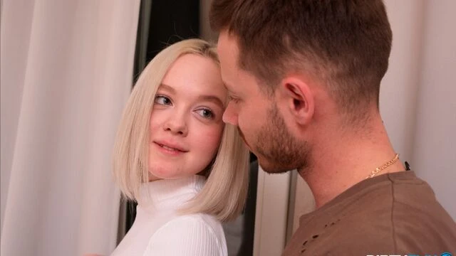 Sweetheart blonde Eva Barbie is enjoying hard fuck in the bedroom