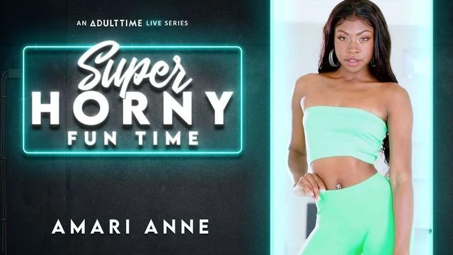Awesome small-tit ebony Amari Anne stimulates her tight pussy