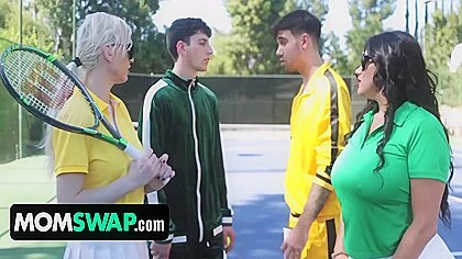 Tennis Game With Slut Stepmoms Leads To Foursome Fuckfest Orgy - Kenzie Taylor & Mona