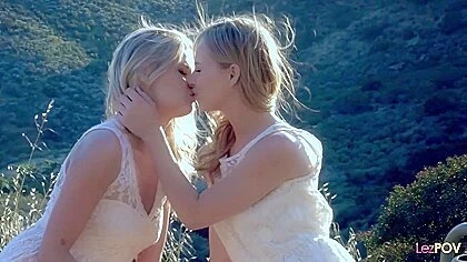 Orange Watering Lesbians Go From Kissing And Stripping To Pussy Eating