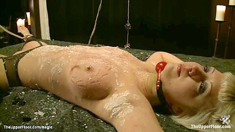 Bosomy Blond Bound And Nasty Waxed With Sophie Monroe And Cherry Torn