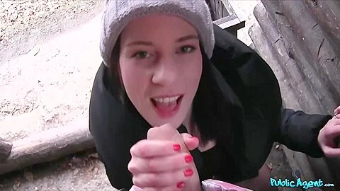 Leony Aprill And Dark Haired - Slut Gets Fucked In Public