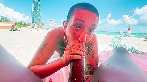 Gia Lovely Sucks Louies Huge Cock On Public Beach - Teaser Video