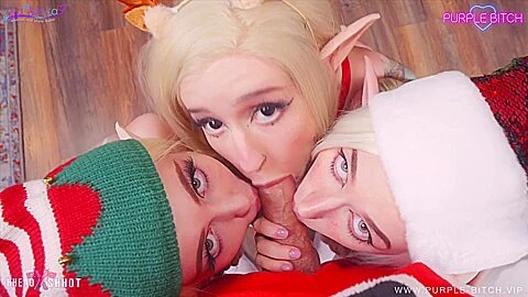 Santa‚Äôs Helpers Help Cum Purple Bitch teen 18+ Alicebong Sia Siberia 4some